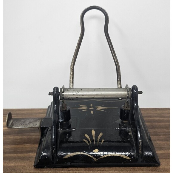 Antique 2 Hole Paper Punch Puncher Iron Victorian Circa Late 1800s Heavy Working - Picture 1 of 10